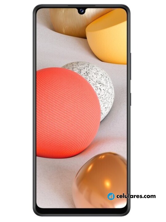 Fotografías Varias vistas de Samsung Galaxy A42 5G Blanco y Gris y Negro. Detalle de la pantalla: Varias vistas